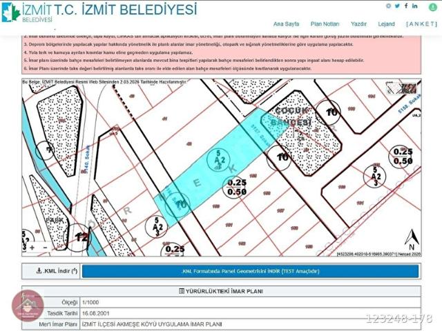 İzmit, Kocaeli içerisinde satılık Arsa