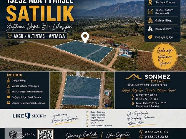 Aksu, Antalya içerisinde satılık Arsa