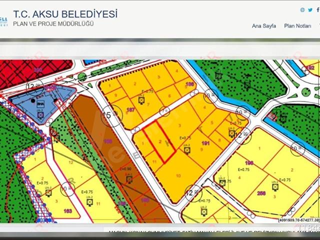 Aksu, Antalya içerisinde satılık Arsa