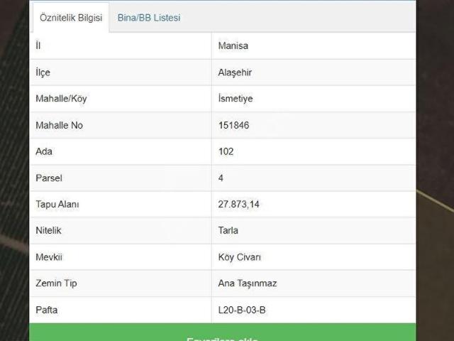 Alaşehir, Manisa içerisinde satılık Arsa