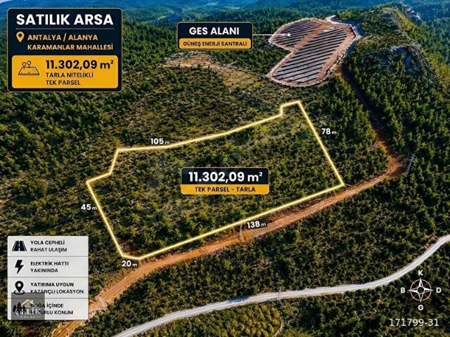 Saburlar, Alanya içerisinde satılık Arsa