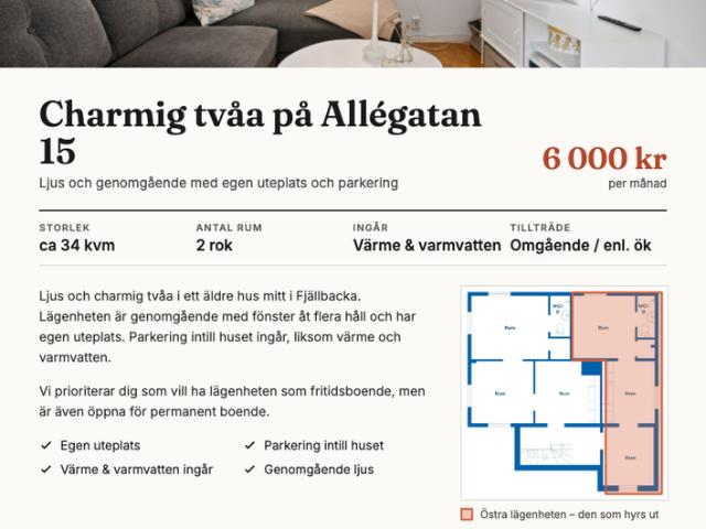 Lägenhet hyra i Fjällbacka, Västra Götalands län
