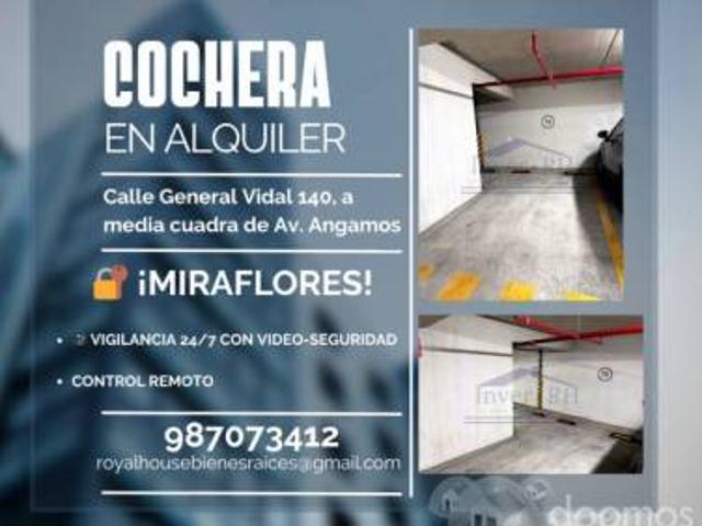 Cochera alquiler en Lima, Zona Residencial Y Comercial
