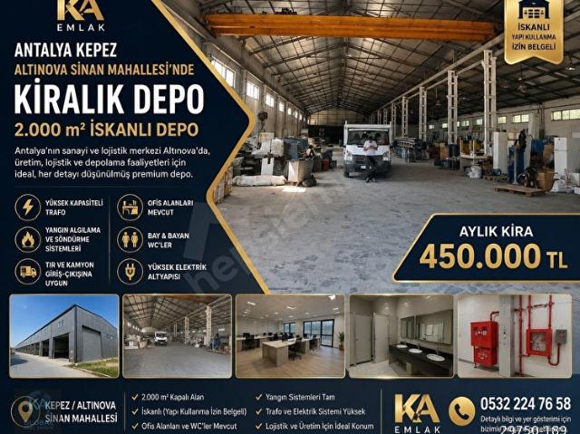 Kepez, Antalya içerisinde satılık Depo
