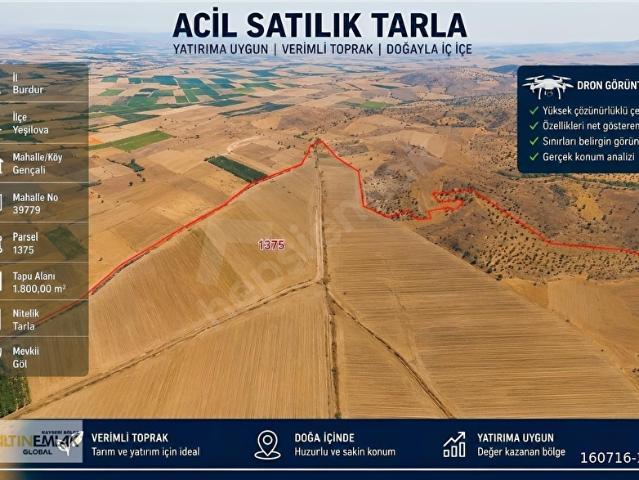 Harmanlı, Yeşilova içerisinde satılık Arsa