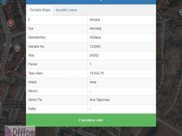 Aktaş, Altındağ içerisinde satılık Arsa