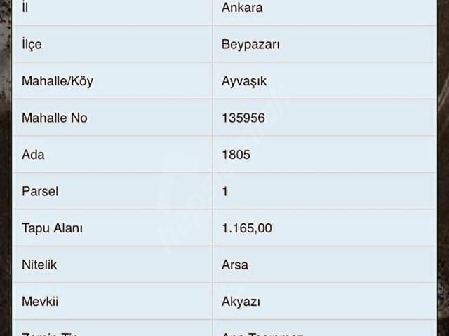 Beypazari, Ankara içerisinde satılık Arsa