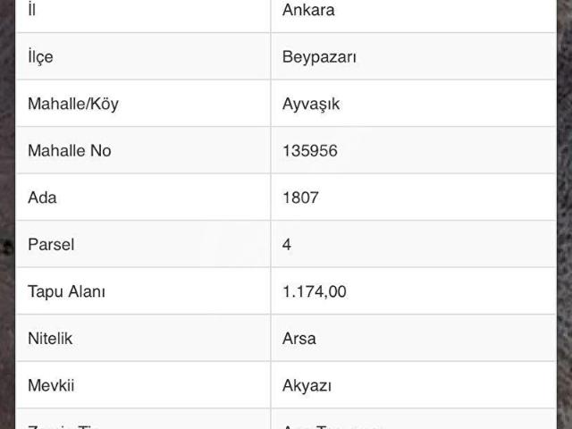 Beypazari, Ankara içerisinde satılık Arsa