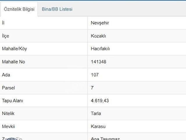 Kozakli, Nevşehir içerisinde satılık Arsa