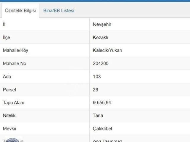 Kozakli, Nevşehir içerisinde satılık Arsa
