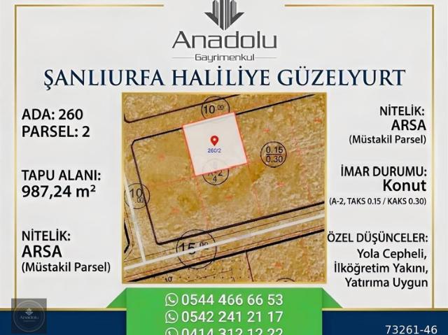 Mello, Haliliye içerisinde satılık Arsa