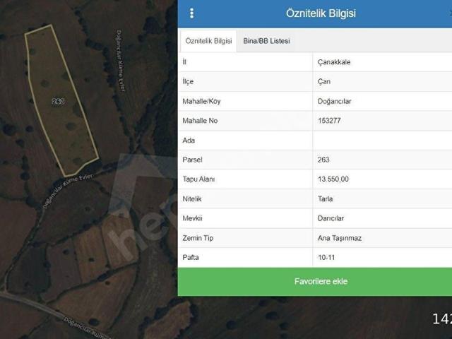Doğancılar, Çan içerisinde satılık Arsa