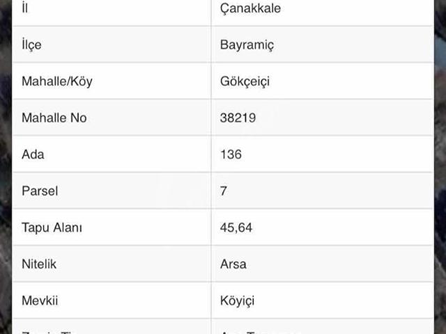 Bayramiç, Çanakkale içerisinde satılık Arsa