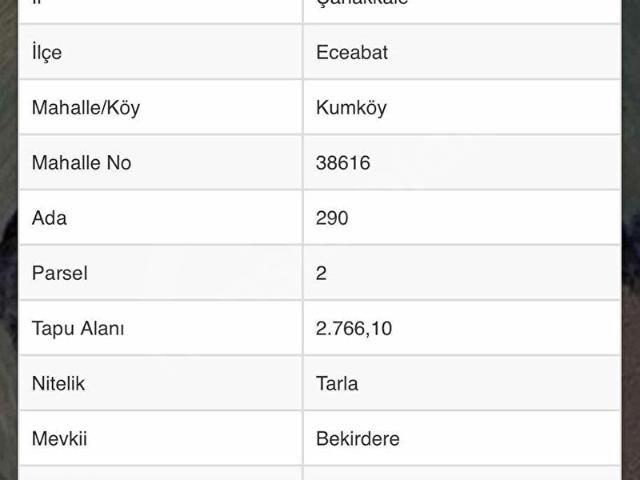 Kumköy, Eceabat içerisinde satılık Arsa