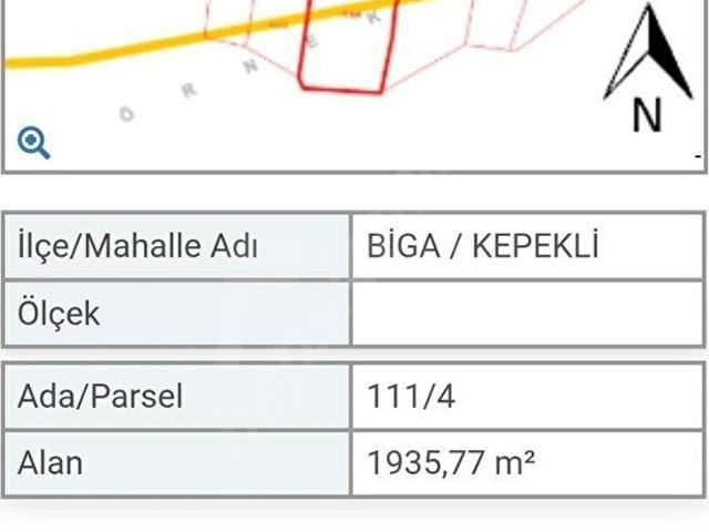 Kepekli, Biga içerisinde satılık Arsa