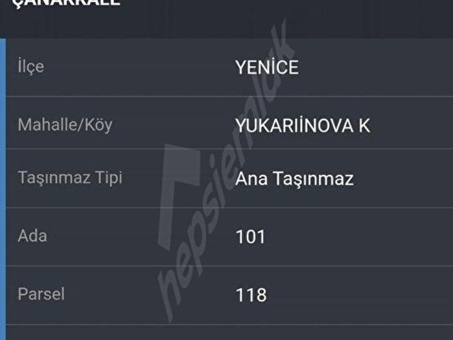Yenice, Çanakkale içerisinde satılık Arsa