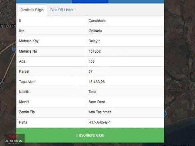 Bolayır, Gelibolu içerisinde satılık Arsa