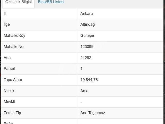 Altindağ, Ankara içerisinde satılık Arsa