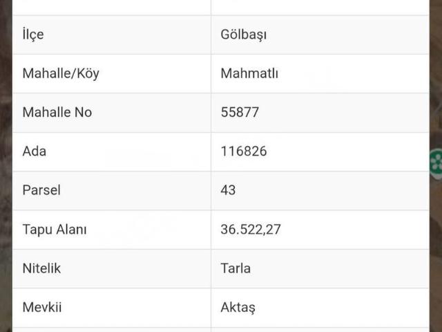 Mahmatlı, Gölbaşı içerisinde satılık Arsa