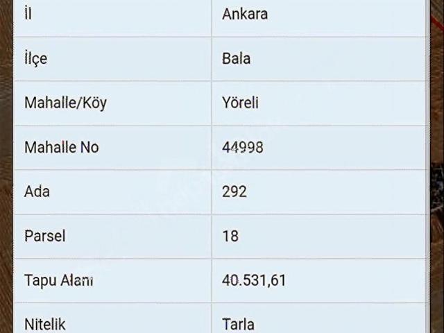 Bala, Ankara içerisinde satılık Arsa