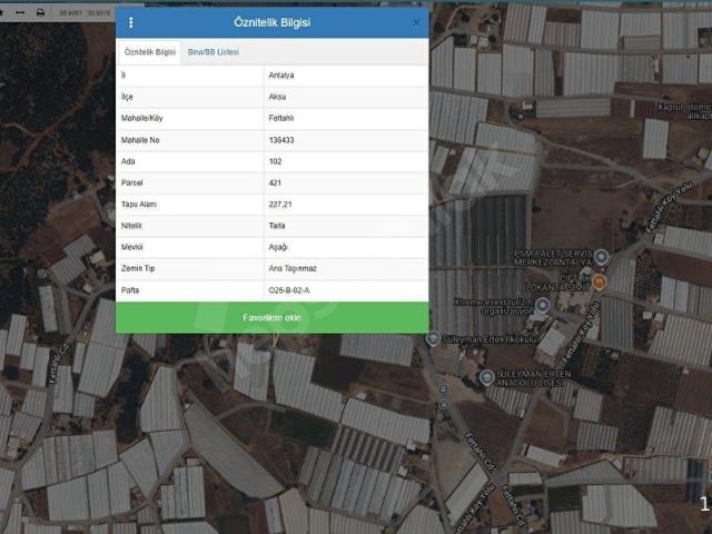 Aksu, Antalya içerisinde satılık Arsa