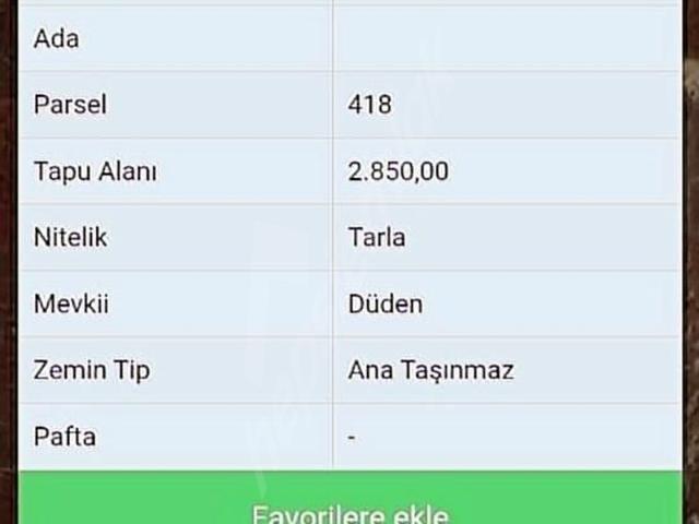 Elmali, Antalya içerisinde satılık Arsa