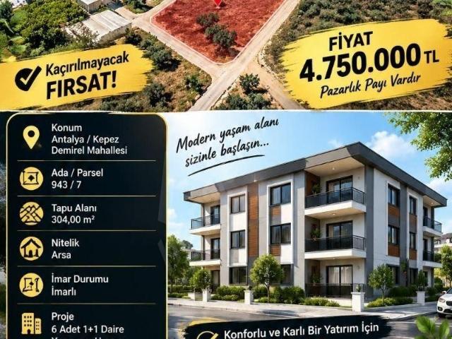Kepez, Antalya içerisinde satılık Arsa