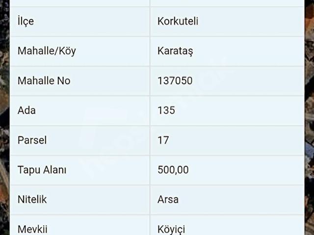 Korkuteli, Antalya içerisinde satılık Arsa