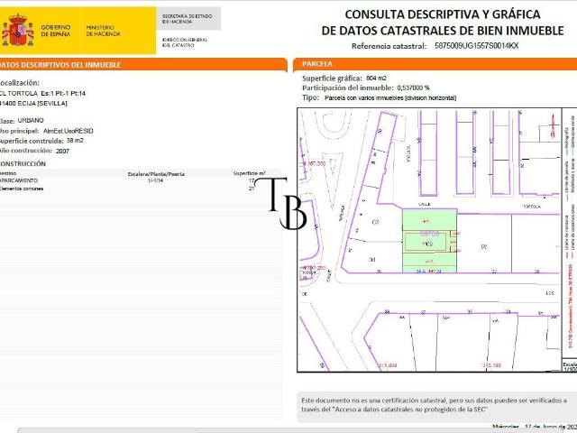Garaje en venta en Écija, Andalucía