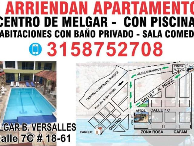 Apartamento en arriendo en Melgar, Tolima