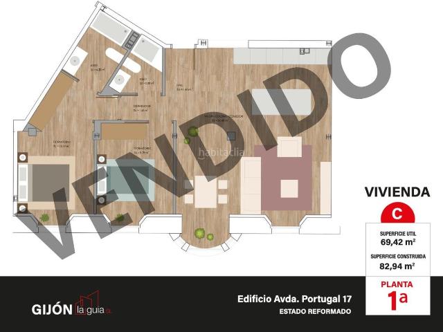 Apartamento en venta en Cimavilla, Gijón