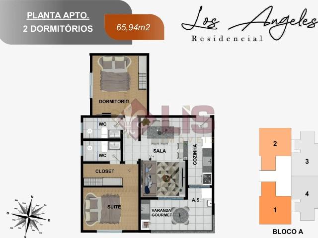 Apartamento venda em Jardim dos Sindicatos, Caraguatatuba