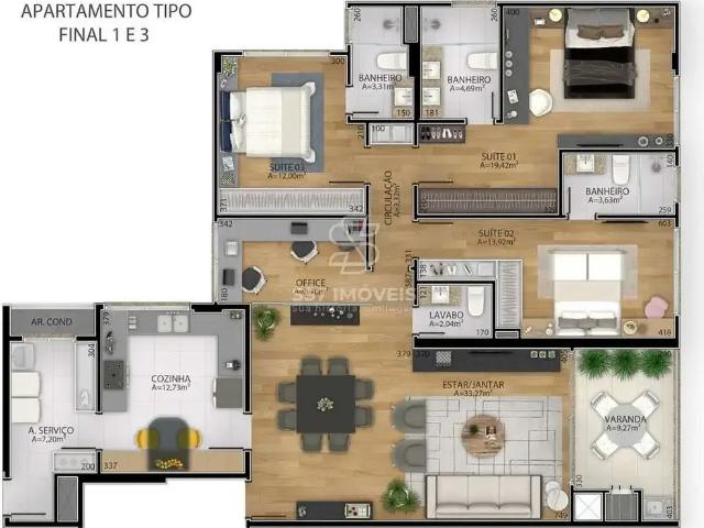 Apartamento venda em Mercês, Curitiba