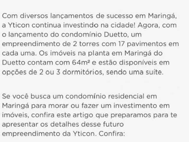 Apartamento venda em Região Geográfica Imediata de Maringá, Maringá