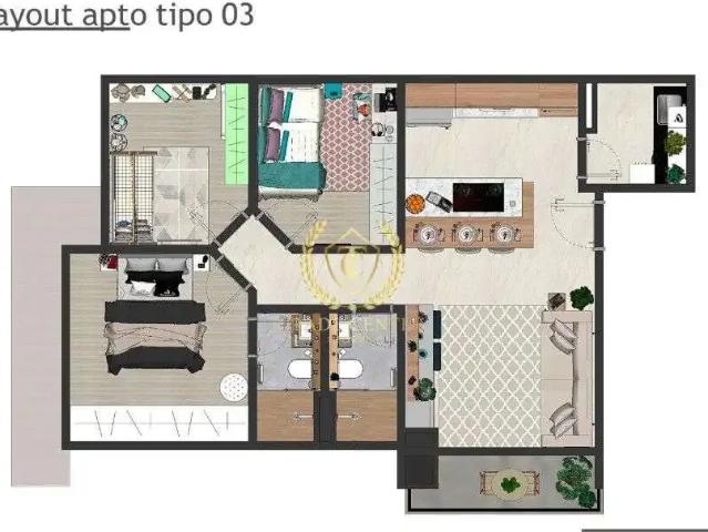 Apartamento venda em Cruzeiro, São José dos Pinhais