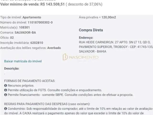Apartamento venda em Região Geográfica Imediata de Salvador, Região Metropolitana de Salvador