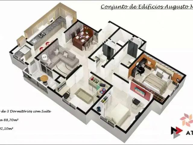 Apartamento venda em Duque de Caxias, Santa Maria