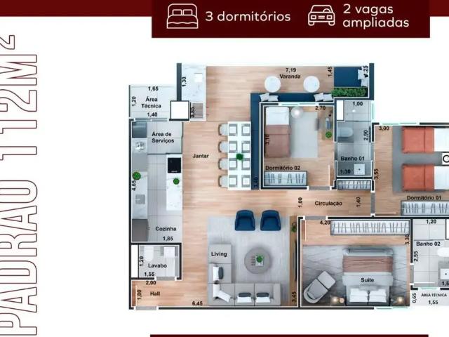 Apartamento venda em Região Imediata de Taubaté-Pindamonhangaba, Região Metropolitana do Vale do Paraíba e Litoral Norte