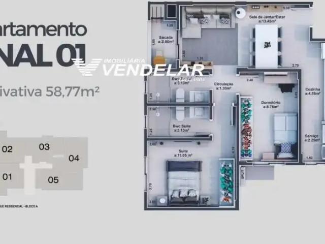 Apartamento venda em Região Geográfica Imediata de Tubarão, Três Barras