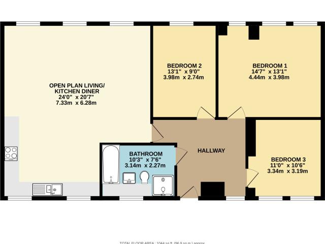 Flat for rent in The Meadows, City of Nottingham