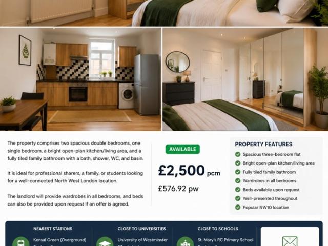 Flat for rent in Dollis Hill, Greater London