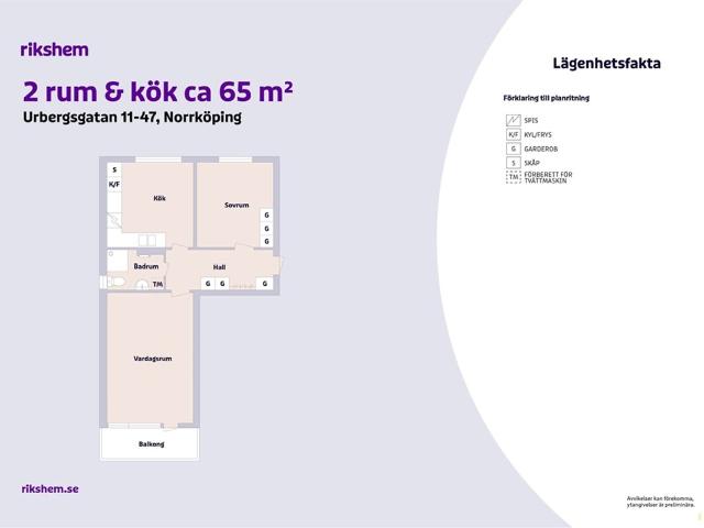 Lägenhet hyra i Vilbergen, Norrköping