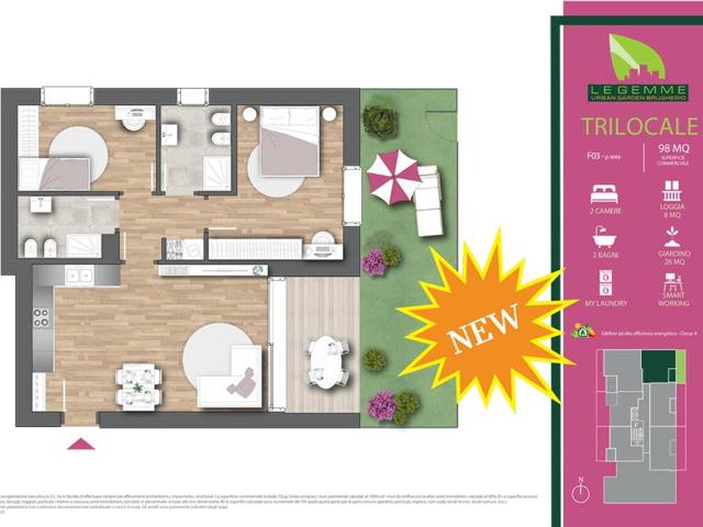 Appartamento in vendita a Moncucco, Brugherio