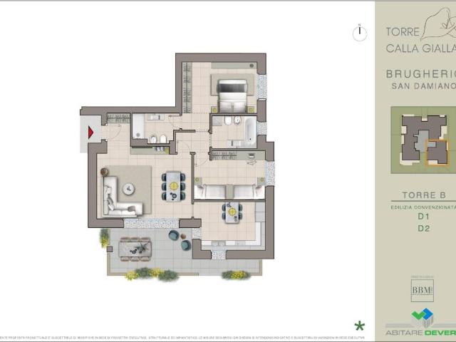 Appartamento in vendita a San Damiano, Brugherio
