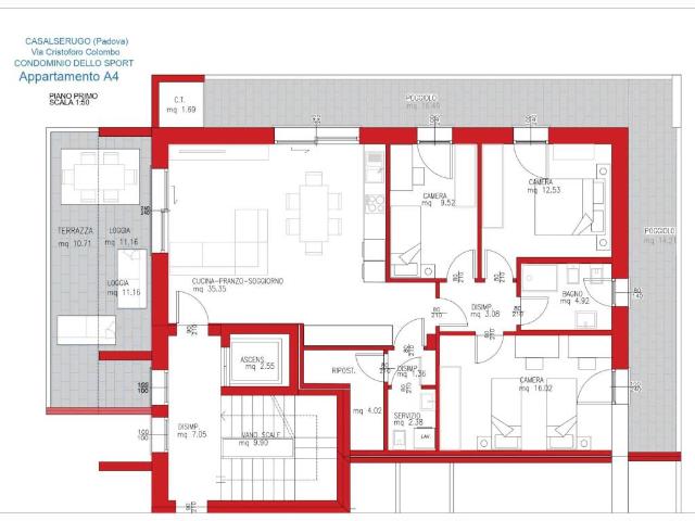 Appartamento in vendita a Casalserugo, Padova