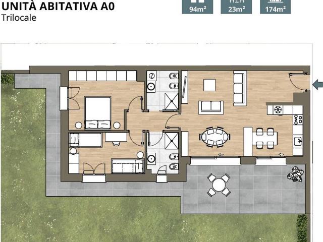 Appartamento in vendita a Sagnino, Como