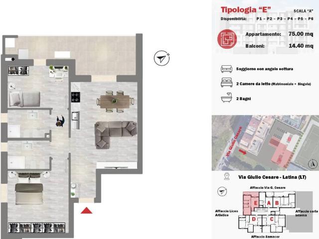 Appartamento in vendita a Campo Boario, Latina