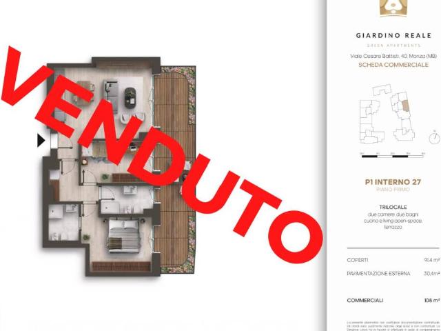 Appartamento in vendita a Rondò dei Pini, Monza