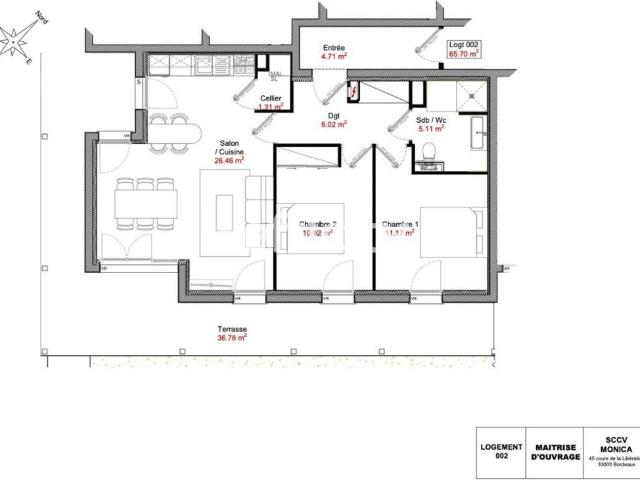 Appartement vente à Résidence La Palmeraie, Lanton