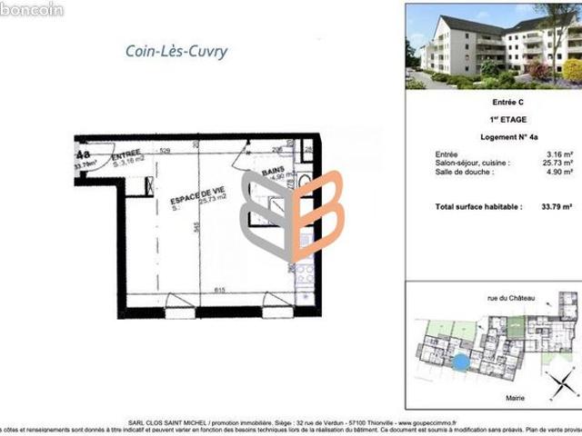 Appartement vente à Metz, Coin-lès-cuvry
